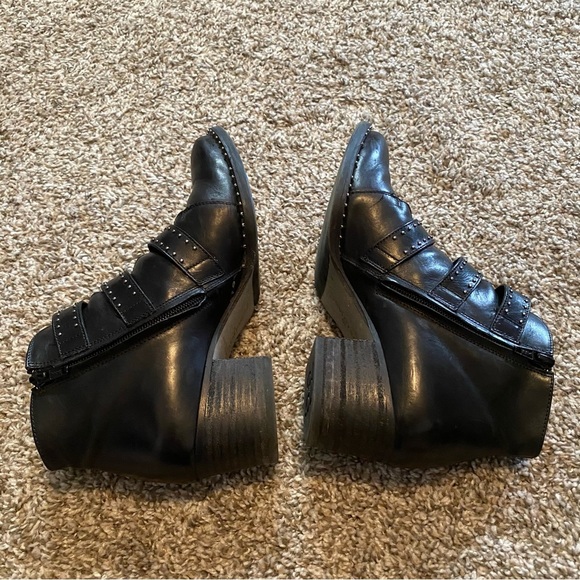 Paul Green Black Leather Ankle Boots Boot Size 6 - Picture 7 of 15